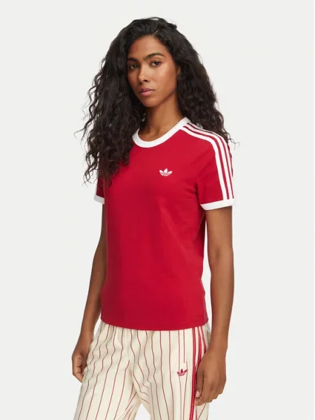 Футболка Adidas в полоску красная