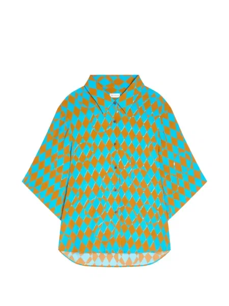 Koszula Dries Van Noten z nadrukiem niebieska