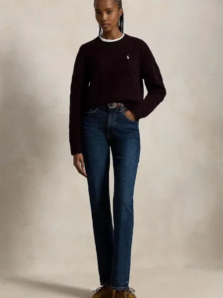 Sweter Polo Ralph Lauren wełniany fioletowy
