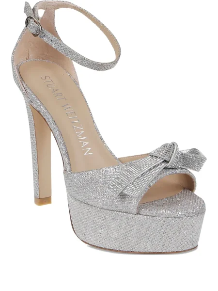 Sandale Stuart Weitzman cu funde cu platformă argintiu