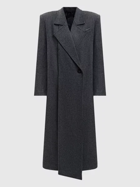 Двубортное пальто The Attico серое