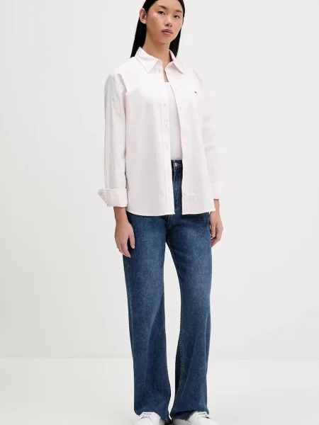 Tommy Jeans Košeľa ružová