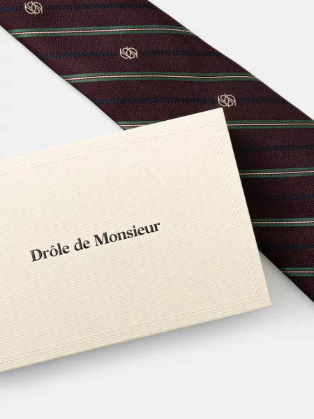 Drôle de Monsieur Шовкова краватка La Cravate Rayure Monogramme