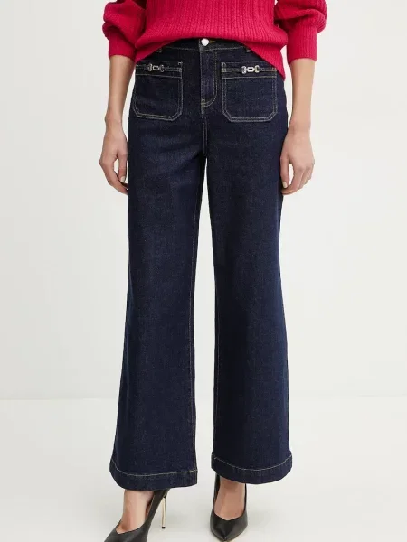 Blugi evazați Morgan cu talie înaltă albastru