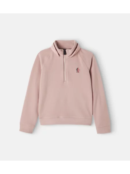Gyerek fleece melegítő felső Moncler Grenoble Enfant rózsaszín