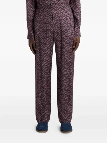 Pantaloni Etro cu model paisley albastru