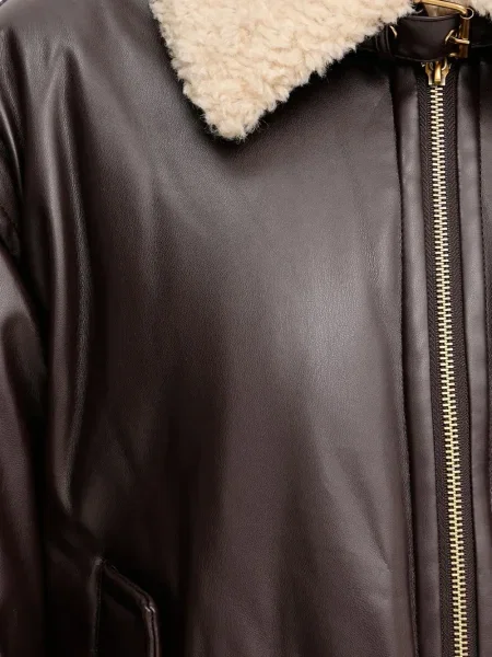 Geanta de piele Twinset maro