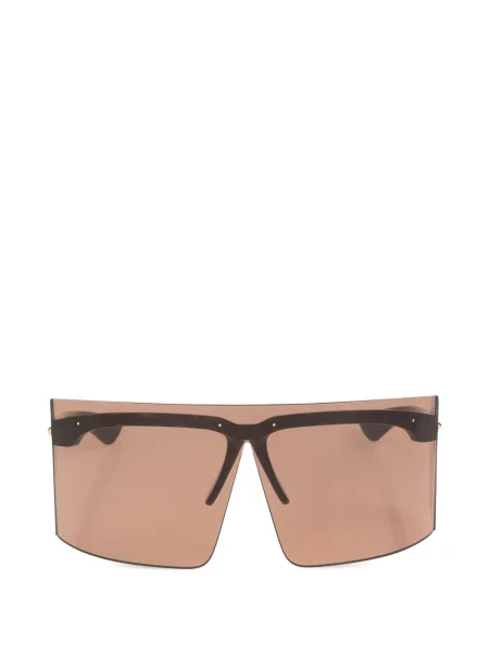 Ochelari de soare Alexander Mcqueen Eyewear cu imprimeu geometric cu autograf maro