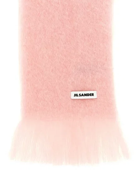 Fular Jil Sander cu franjuri roz