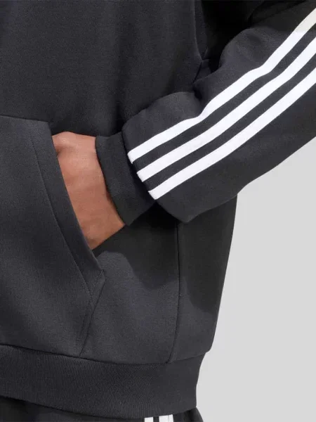 Bluza rozpinana o kroju regular fit z paskami w kontrastowym kolorze Adidas Sportswear czarna