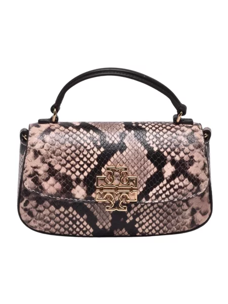 Torebka skórzana Tory Burch skórzana w wężowy wzór