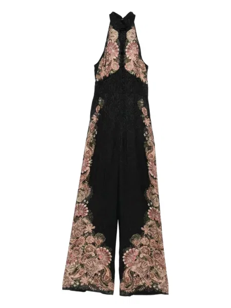 Długi kombinezon Twinset z nadrukiem żakardowy czarny