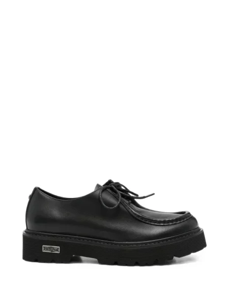 Pantofi loafer Cult cu șireturi cu platformă din dantelă negru