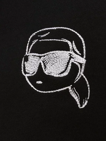 Hanorac Karl Lagerfeld cu broderie negru