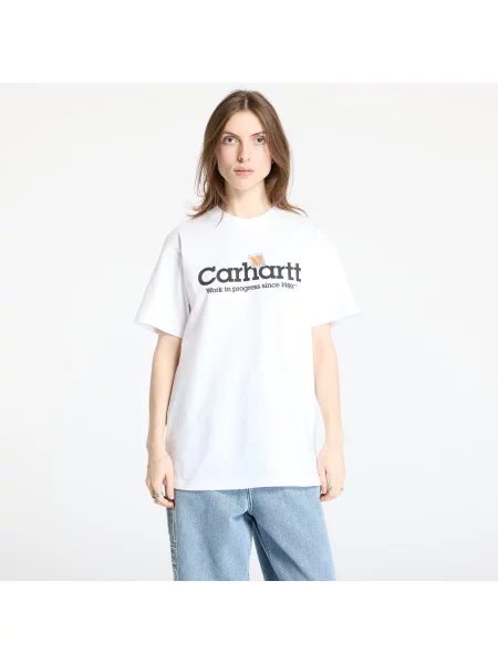 Carhartt WIP S/S Label Script T-Shirt White Mężczyźni Koszulki Carhartt WIP Size: L biały