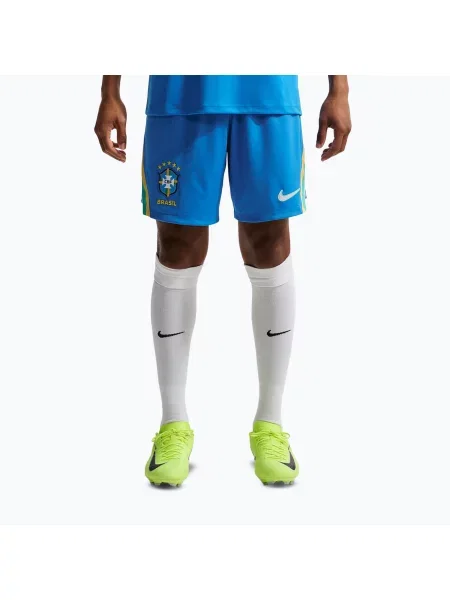Pantaloni scurți de fotbal pentru bărbați Nike Brazil Stadium Home lt photo blue/light mint/white alb
