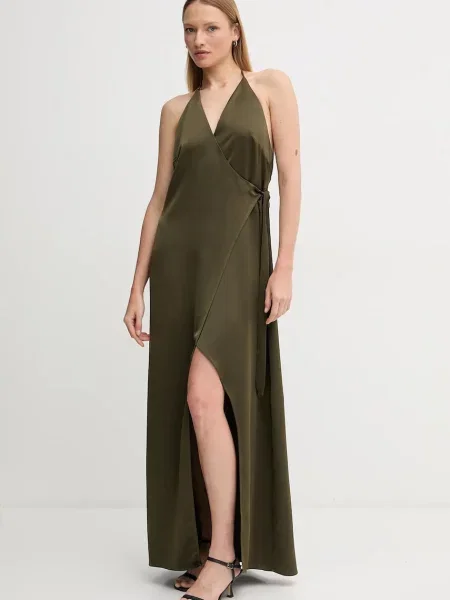 Sandro Ferrone sukienka maxi rozkloszowana zielony