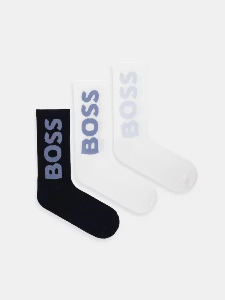 BOSS ponožky 3P QS Rib Logo CC bílé