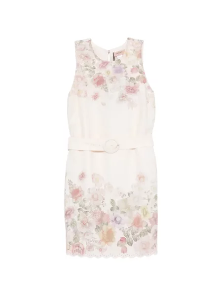 Rochie Twinset cu model floral de costum roz