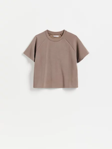 Reserved Футболка boxy з модалу кавовий 