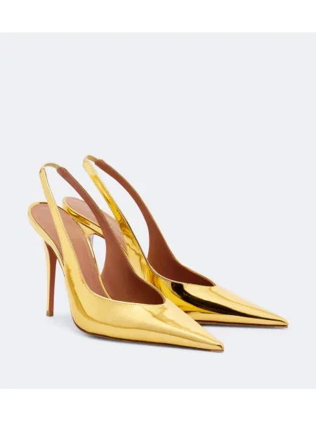 Pantofi cu toc Amina Muaddi din piele slingback