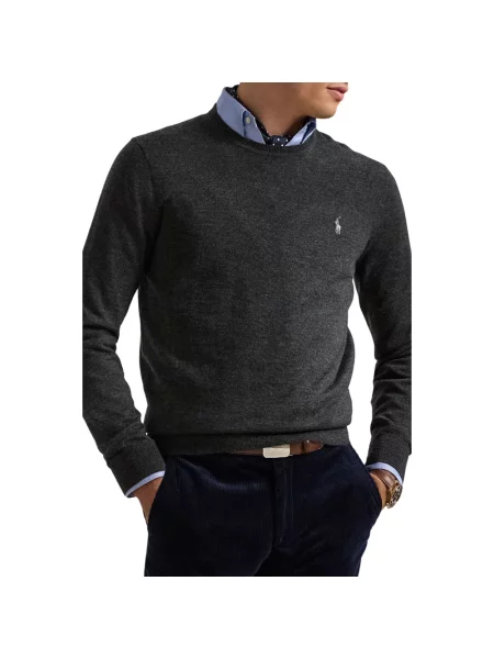Dzianinowy sweter Polo Ralph Lauren szary