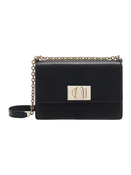 Torebka crossbody Furla zamszowa czarna