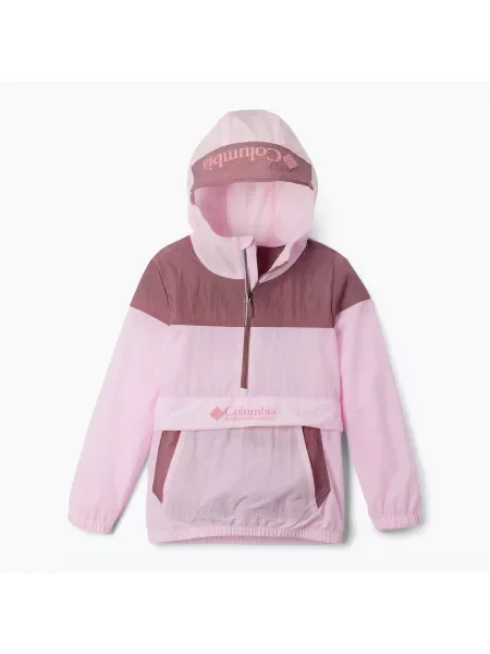 Kurtka przeciwwiatrowa dziecięca Columbia Challenger Windbreaker pink down/fig różowa