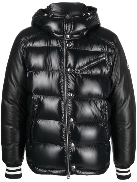 Geacă Moncler cu glugă negru