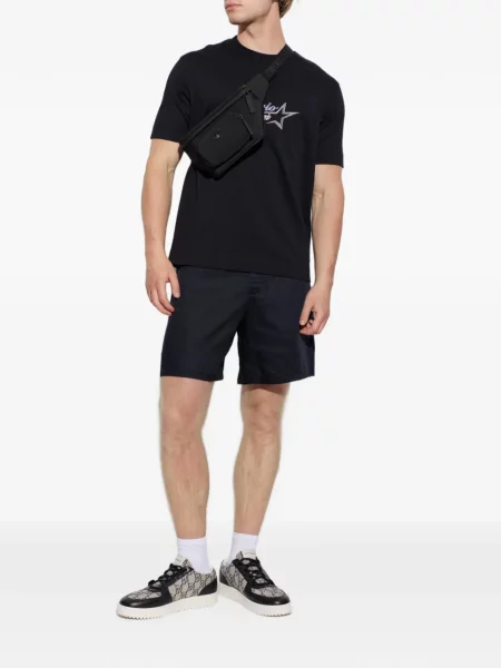 Тениска Emporio Armani бродирана черно