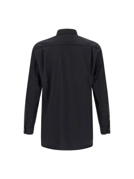 Koszula Comme Des Garcons wełniana w paski niebieska