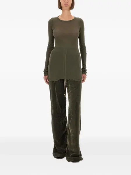 Pantaloni Rick Owens de catifea verde