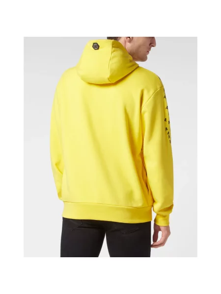 Bluza z kapturem Philipp Plein z kapturem żółta