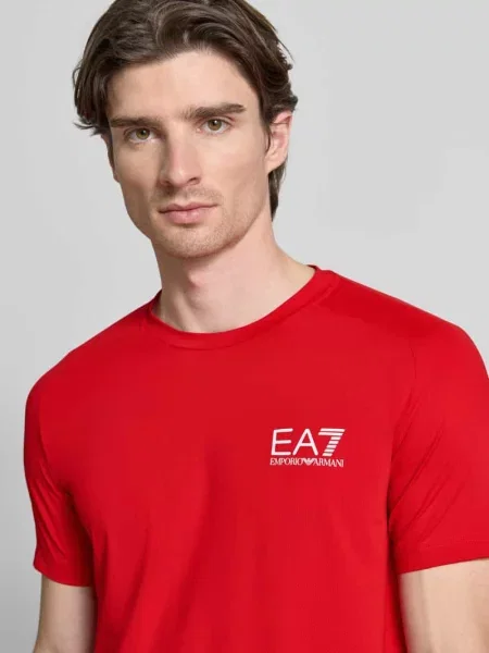 Emporio Armani t-shirt gładki czerwony