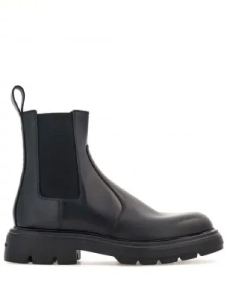 Кожени боти Ferragamo с автограф