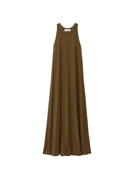 Rochie maxi Ba&sh tricotate evazată maro