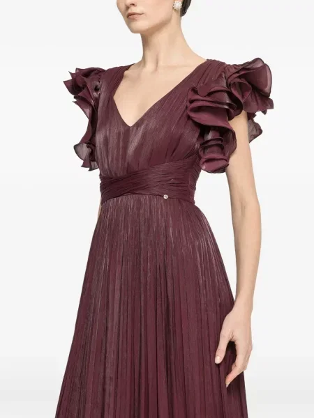 Rochie maxi Nissa cu volane violet