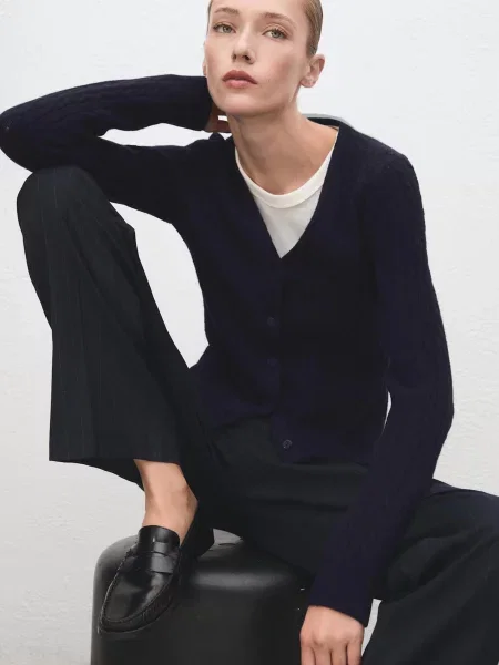 Кардиган MANGO акрил/поліестер синій