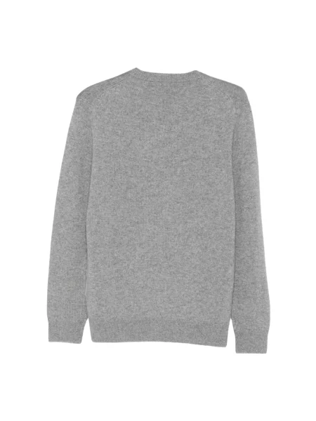 Sweter Ballantyne z kaszmiru z okrągłym dekoltem szary