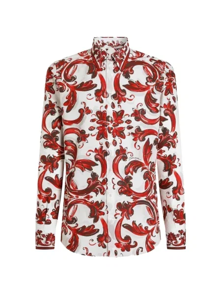 Cămașă Dolce & Gabbana cu imagine din poplin alb