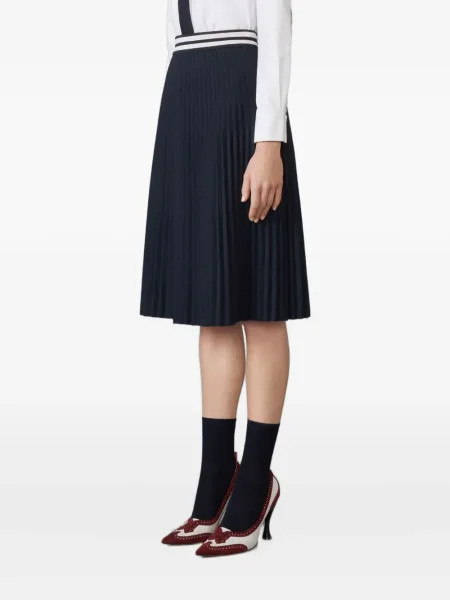 Fusta plisata Thom Browne plisată până la genunchi albastru