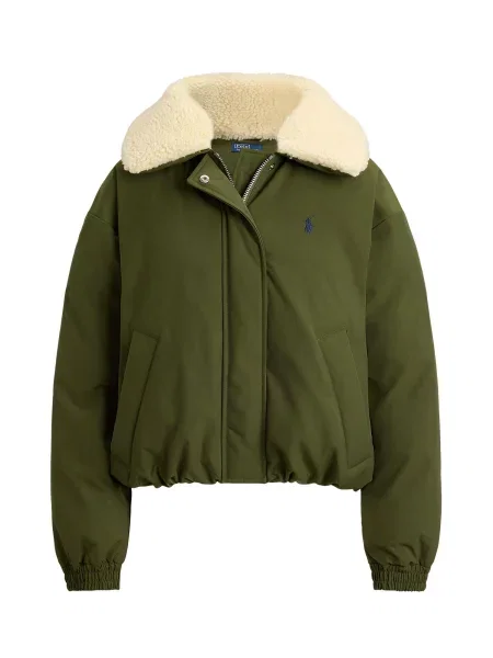 Polo Ralph Lauren Geacă de iarnă oliv / murdar alb
