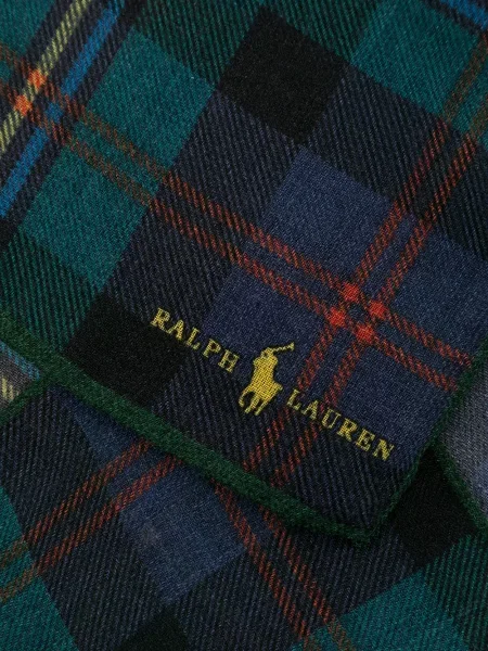 Двуредна класическа вратовръзка Polo Ralph Lauren бродирана зелено
