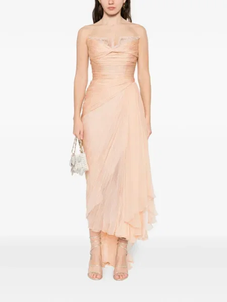 Sukienka midi Maria Lucia Hohan z falbankami do kolan bez ramiączek