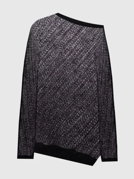Шелковый ажурный свитер Ann Demeulemeester черный