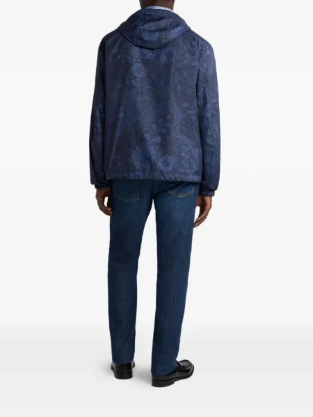 Geacă de vânt Etro cu model floral albastru