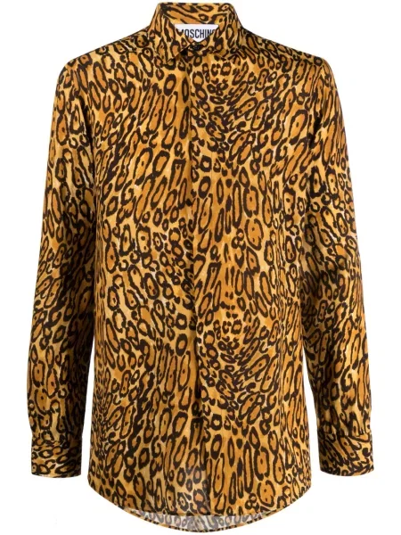 Lung cămașă Moschino cu imagine cu model leopard