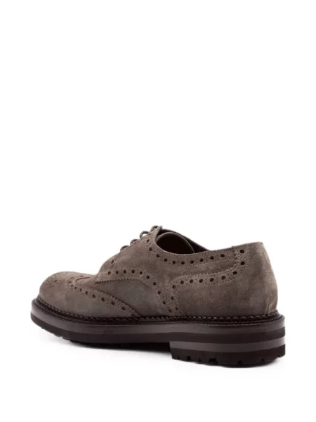 Brogues Green George din piele de căprioară gri