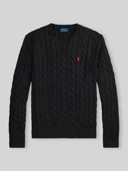 Sweter z czystej bawełny krój regular fit Polo Ralph Lauren czarny