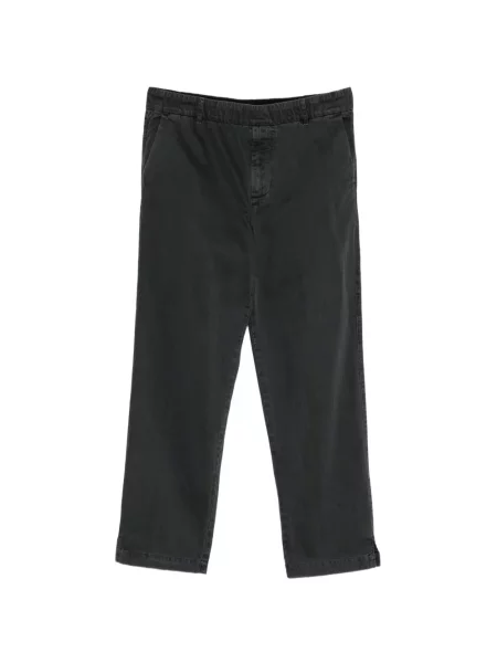 Pantaloni James Perse cu model herringbone din țesătură twill negru